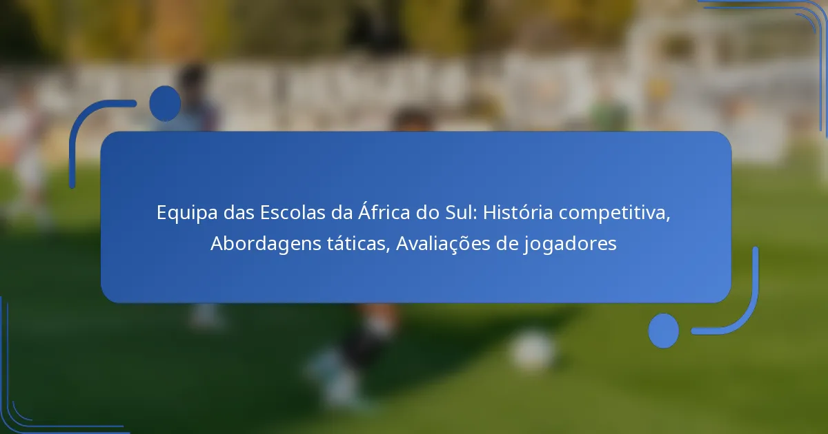 Equipa das Escolas da África do Sul: História competitiva, Abordagens táticas, Avaliações de jogadores