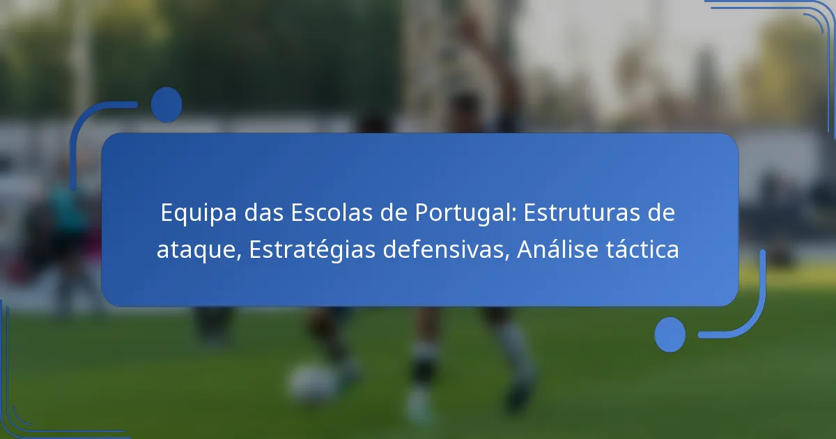 Equipa das Escolas de Portugal: Estruturas de ataque, Estratégias defensivas, Análise táctica